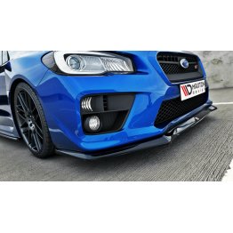 Накладка сплиттер на передний бампер Вар2 на Subaru Impeza IV WRX STI рестайл